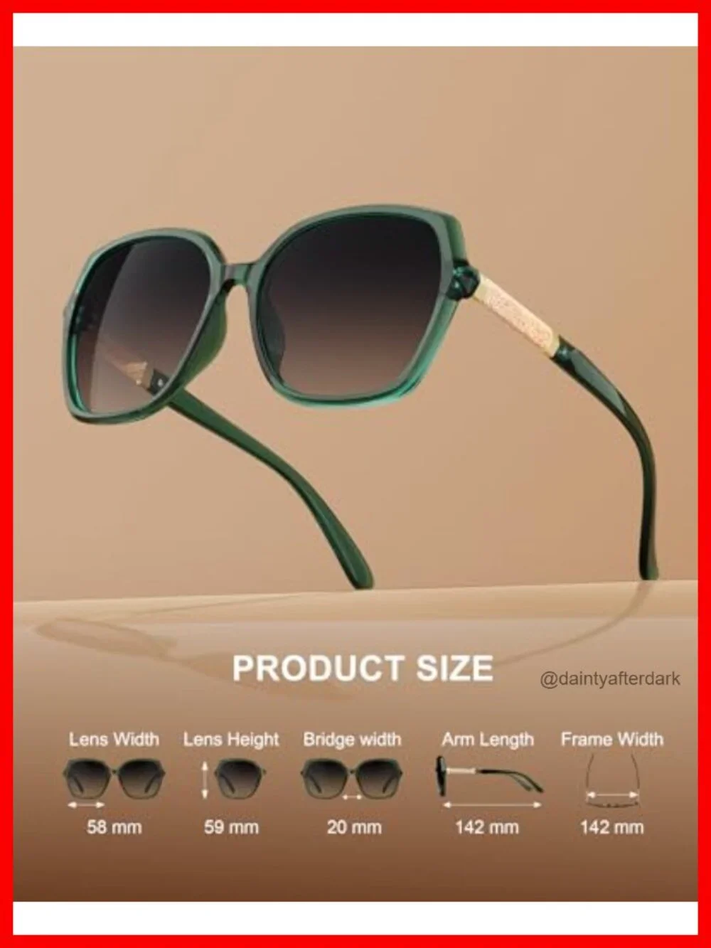 Women's Polarized Square Sunglasses with Rhinestone Frame UV400 Protection